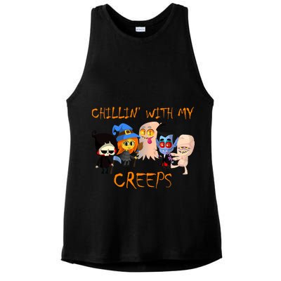 Chillin With My Creeps Ladies PosiCharge Tri-Blend Wicking Tank
