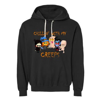 Chillin With My Creeps Garment-Dyed Fleece Hoodie
