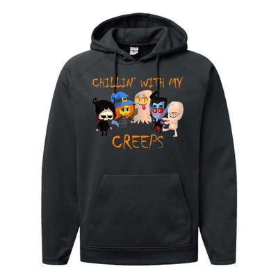 Chillin With My Creeps Performance Fleece Hoodie