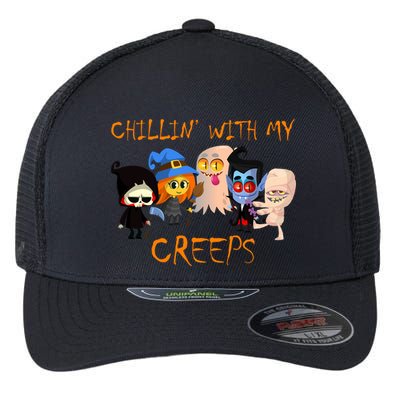 Chillin With My Creeps Flexfit Unipanel Trucker Cap
