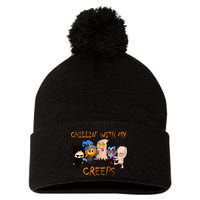 Chillin With My Creeps Pom Pom 12in Knit Beanie