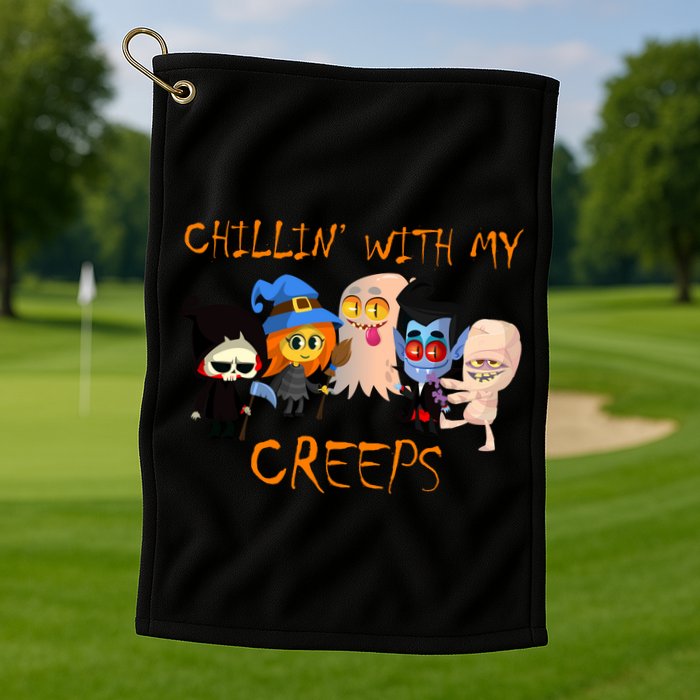 Chillin With My Creeps Golf Towel