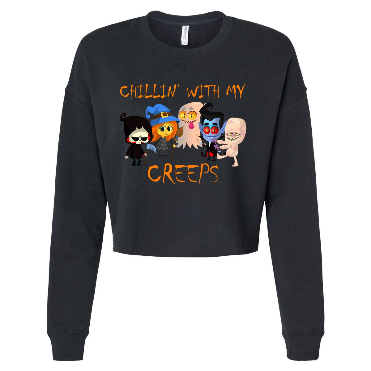 Chillin With My Creeps Cropped Pullover Crew