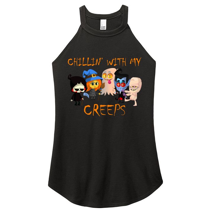 Chillin With My Creeps Women's Perfect Tri Rocker Tank