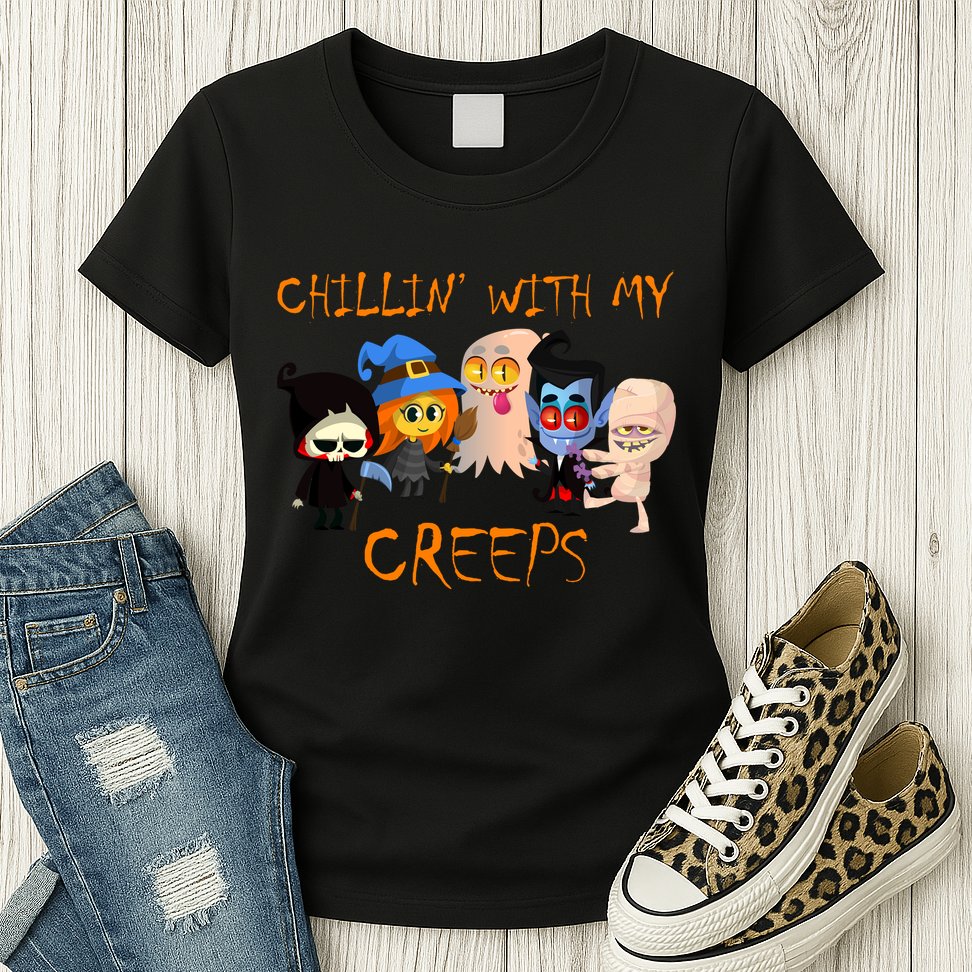 Chillin With My Creeps Womens T-Shirt