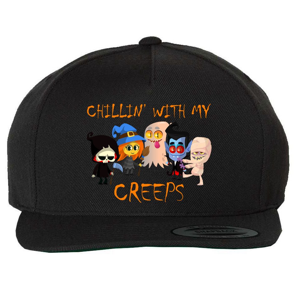 Chillin With My Creeps Wool Snapback Cap