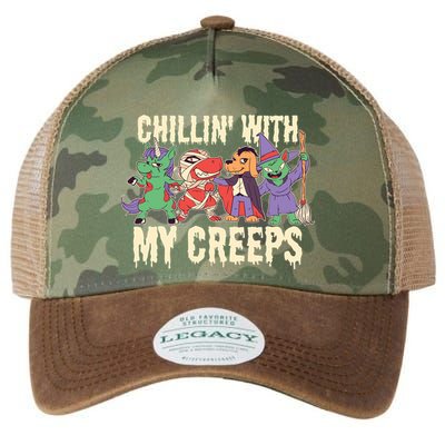 Chillin With My Creeps Halloween Animals Legacy Tie Dye Trucker Hat