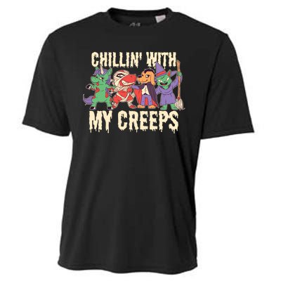 Chillin With My Creeps Halloween Animals Cooling Performance Crew T-Shirt