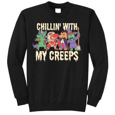 Chillin With My Creeps Halloween Animals Sweatshirt