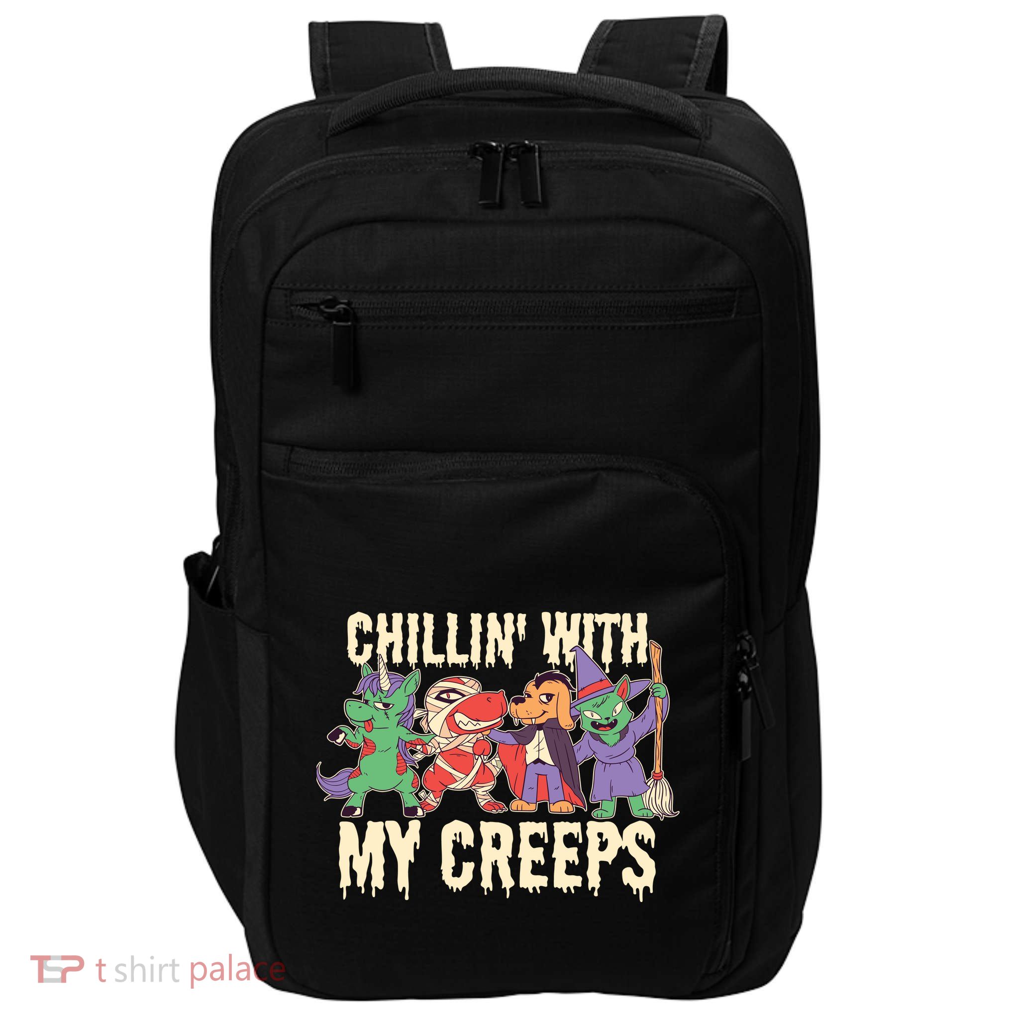 Chillin With My Creeps Halloween Animals Impact Tech Backpack