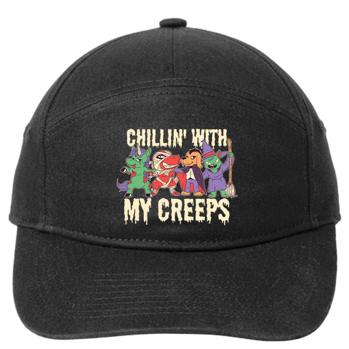 Chillin With My Creeps Halloween Animals 7-Panel Snapback Hat