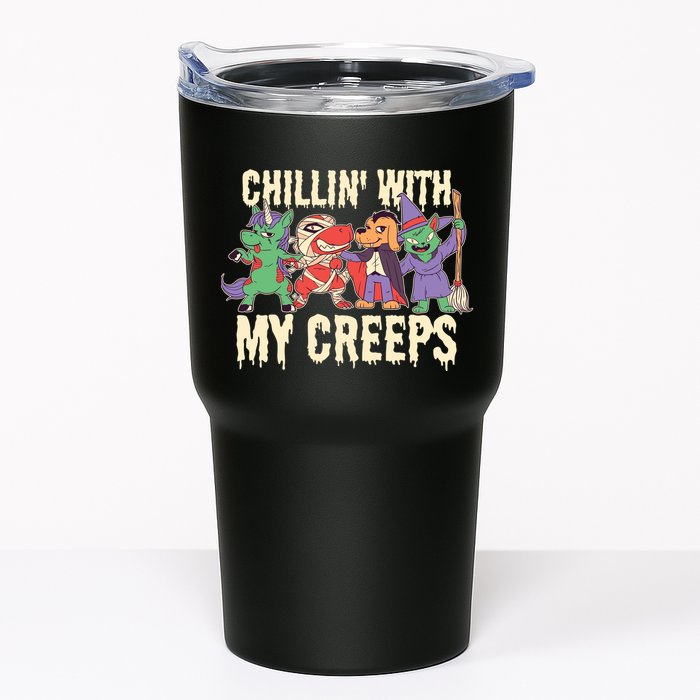 Chillin With My Creeps Halloween Animals Tumbler