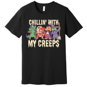 Chillin With My Creeps Halloween Animals Premium T-Shirt