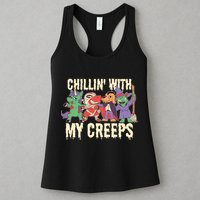 Chillin With My Creeps Halloween Animals Womens Tank Top
