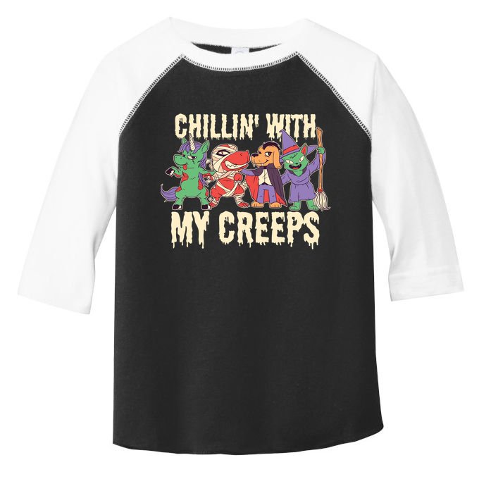 Chillin With My Creeps Halloween Animals Toddler Fine Jersey T-Shirt
