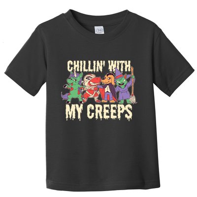 Chillin With My Creeps Halloween Animals Toddler T-Shirt