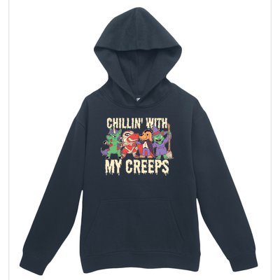 Chillin With My Creeps Halloween Animals Urban Pullover Hoodie