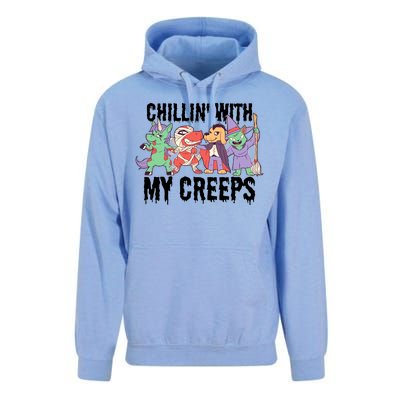 Chillin With My Creeps Halloween Animals Unisex Surf Hoodie