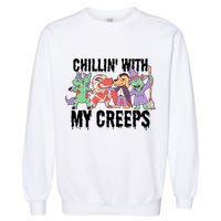 Chillin With My Creeps Halloween Animals Garment-Dyed Sweatshirt