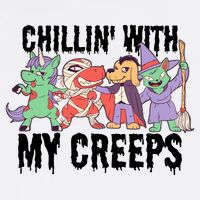 Chillin With My Creeps Halloween Animals Garment-Dyed Sweatshirt