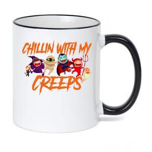 Chillin With My Creeps Spooky Monsters 11oz Black Color Changing Mug