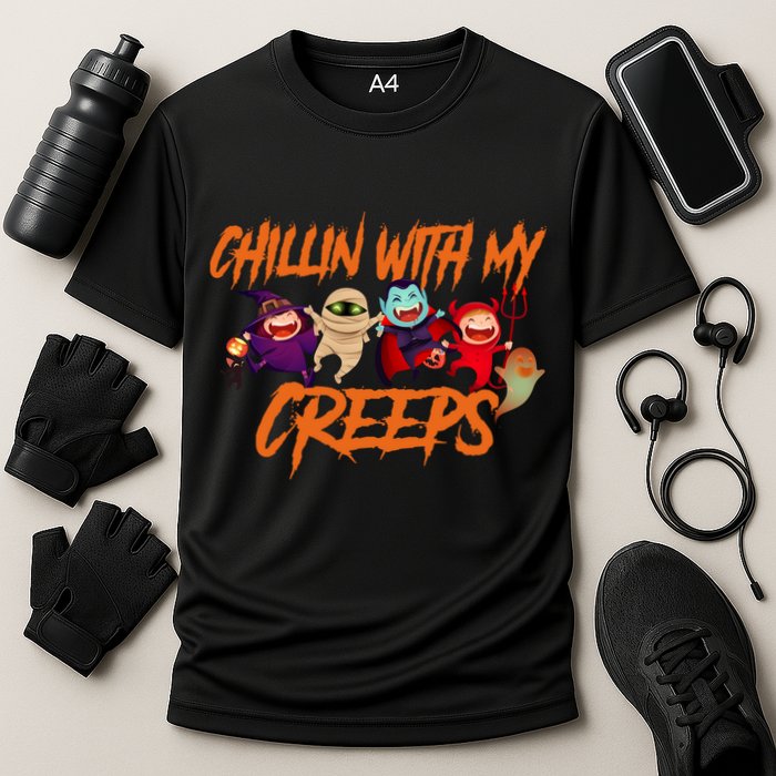 Chillin With My Creeps Spooky Monsters Performance Shirt