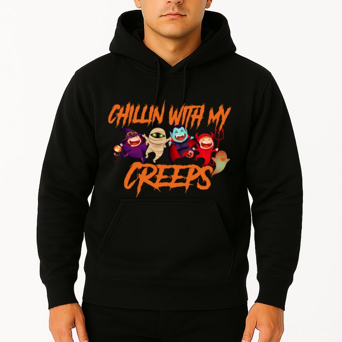 Chillin With My Creeps Spooky Monsters Hoodie