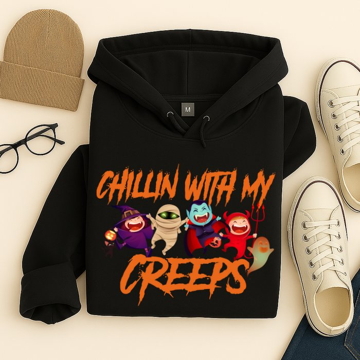 Chillin With My Creeps Spooky Monsters Hoodie