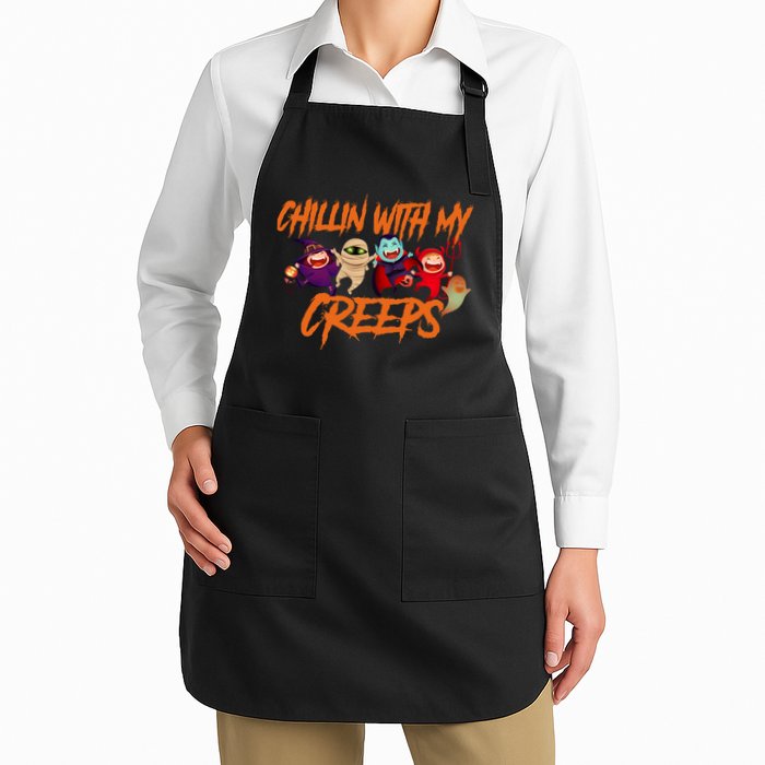 Chillin With My Creeps Spooky Monsters Apron
