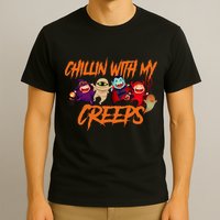 Chillin With My Creeps Spooky Monsters T-Shirt
