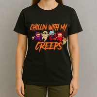 Chillin With My Creeps Spooky Monsters T-Shirt