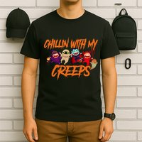 Chillin With My Creeps Spooky Monsters T-Shirt