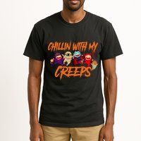 Chillin With My Creeps Spooky Monsters Tall T-Shirt