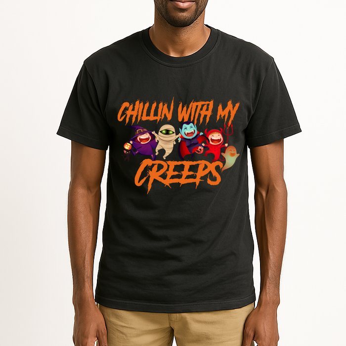 Chillin With My Creeps Spooky Monsters Tall T-Shirt