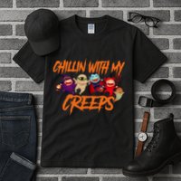 Chillin With My Creeps Spooky Monsters Tall T-Shirt