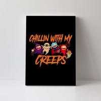 Chillin With My Creeps Spooky Monsters Canvas