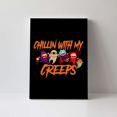 Chillin With My Creeps Spooky Monsters Canvas