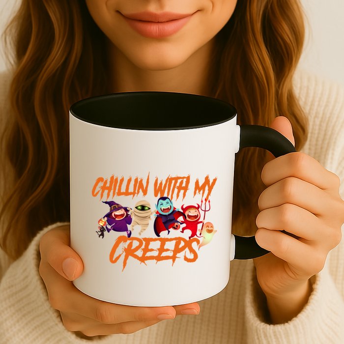Chillin With My Creeps Spooky Monsters Mug