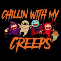 Chillin With My Creeps Spooky Monsters Drawstring Bag