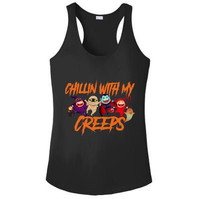 Chillin With My Creeps Spooky Monsters Ladies PosiCharge Competitor Racerback Tank