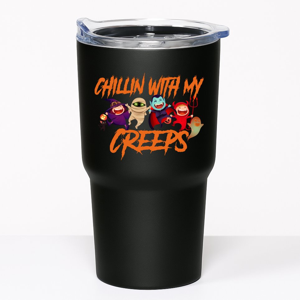 Chillin With My Creeps Spooky Monsters Tumbler