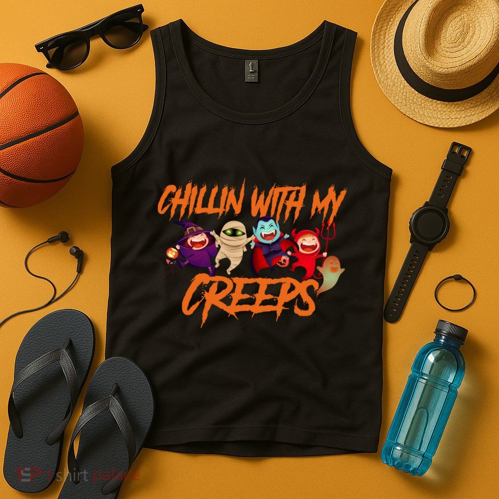 Chillin With My Creeps Spooky Monsters Tank Top