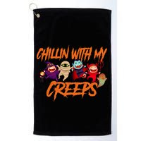 Chillin With My Creeps Spooky Monsters Golf Towel