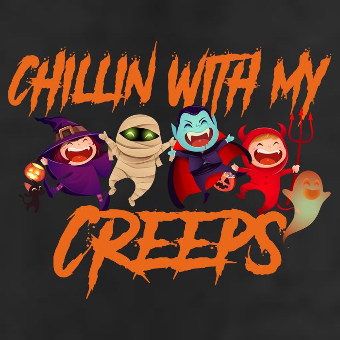 Chillin With My Creeps Spooky Monsters Golf Towel