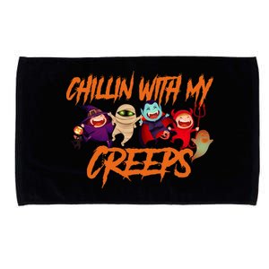 Chillin With My Creeps Spooky Monsters Microfiber Hand Towel