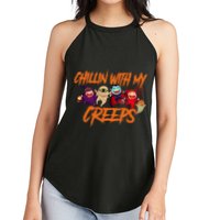 Chillin With My Creeps Spooky Monsters Women's Perfect Tri Rocker Tank