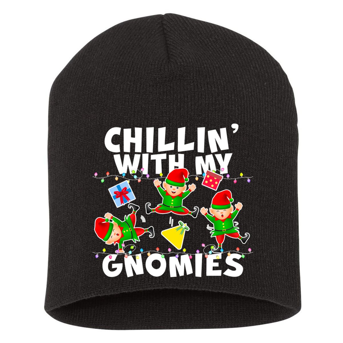 Chillin' With My Gnomies Short Acrylic Beanie