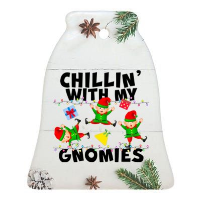 Chillin' With My Gnomies Ceramic Bell Ornament