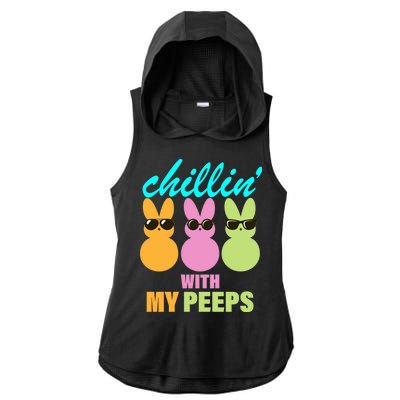 Chillin' With My Peeps Ladies PosiCharge Tri-Blend Wicking Draft Hoodie Tank