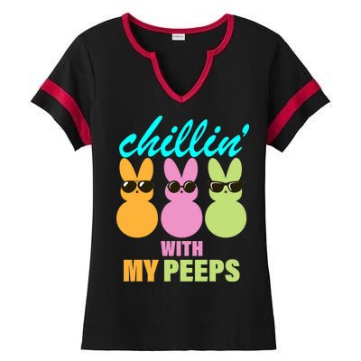 Chillin' With My Peeps Ladies Halftime Notch Neck Tee